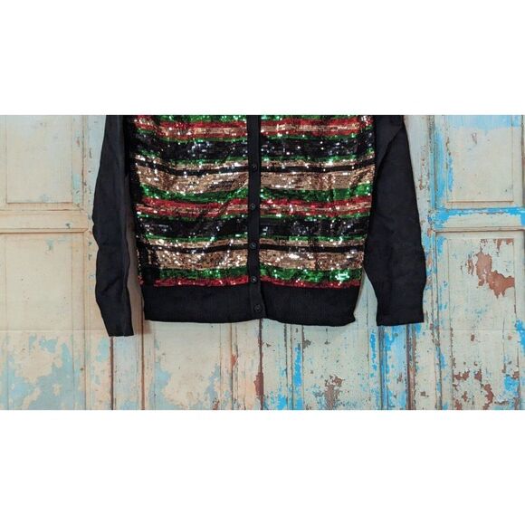 Charter Club Womens Size Small Black Sequin Front Cardigan Sweater 100128697MS - Picture 6 of 9